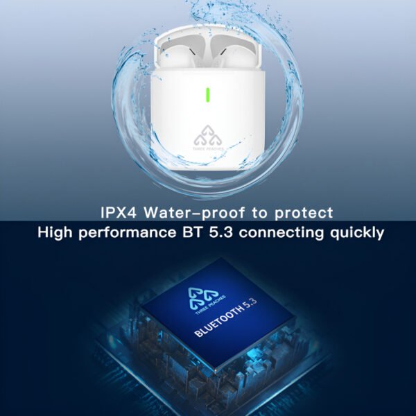 THREE PEACHES TWS Q Five Bluetooth 5.3 Noise-Cancelling, IPX4 Waterproof Elegant Design Earbuds - Image 10