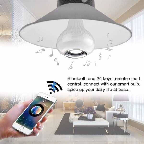 Wireless Bluetooth Speaker 12W RGB Bulb Lamp Smart Led Music Player Audio With Remote Control - Image 7