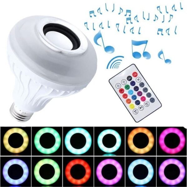 Wireless Bluetooth Speaker 12W RGB Bulb Lamp Smart Led Music Player Audio With Remote Control - Image 2