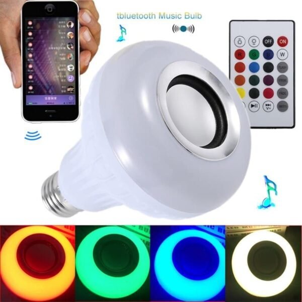 Wireless Bluetooth Speaker 12W RGB Bulb Lamp Smart Led Music Player Audio With Remote Control - Image 5