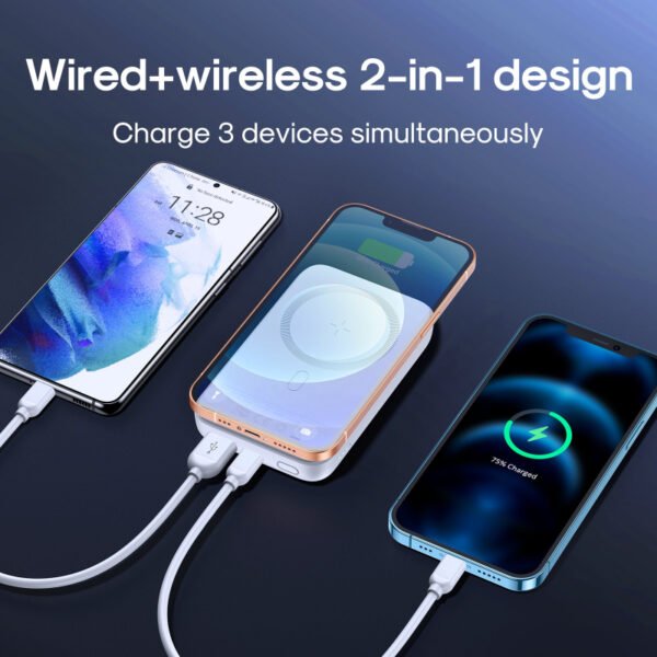 oyroom JR-W020 Magnetic Wireless Power Bank in Black – 10000mAh Capacity with MagSafe Compatibility for Seamless Charging - Image 9