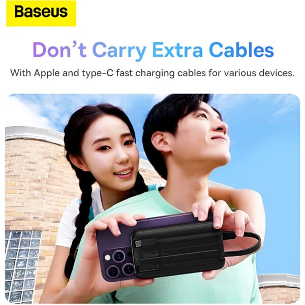 Baseus Comet Series 20000mAh 22.5W Dual-Cable Digital Display Fast Charging Power Bank - Image 12