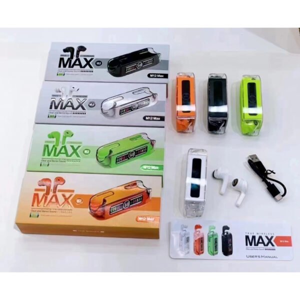 M12 Max TWS Bluetooth V5.3 LED Display Earbuds With Super Large Battery Capacity - Image 8