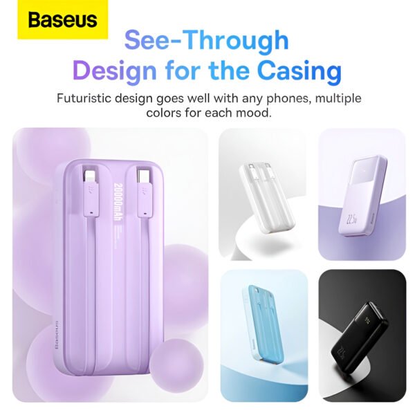 Baseus Comet Series 20000mAh 22.5W Dual-Cable Digital Display Fast Charging Power Bank - Image 13