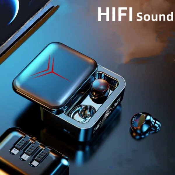M88 V5.3 Dual Mode Zero Delay LED Display Wireless Earbuds With Power Bank Option - Image 9