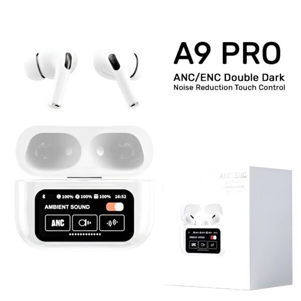 A9 Pro High Quality Sound, ENC Noise Reduction Wireless AirPods With Smart Touch Screen Control - Image 13