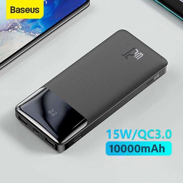 Baseus Bipow 10000mAh Quick Charging 15W Digital Display Portable Power Bank for Multiple Devices