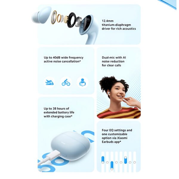 Redmi Buds 6 Lite Lightweight and Compact Earbuds with Bluetooth 5.3 Dual-Mic AI Noise Reduction and Ultra-Long Battery Life - Image 4