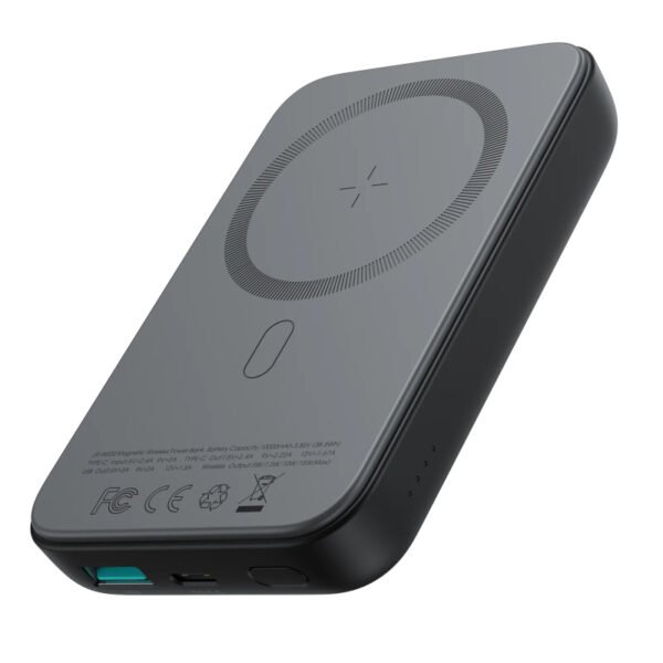 oyroom JR-W020 Magnetic Wireless Power Bank in Black – 10000mAh Capacity with MagSafe Compatibility for Seamless Charging