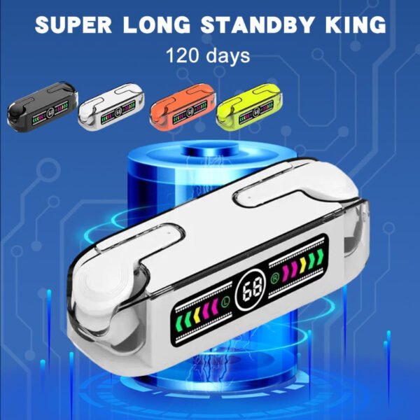 M12 Max TWS Bluetooth V5.3 LED Display Earbuds With Super Large Battery Capacity - Image 2