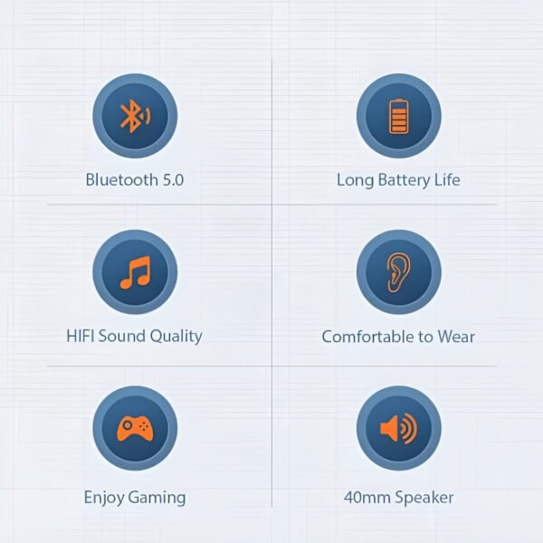 P9 Bluetooth Wireless Noise-Cancelling Stereo Headphones with Mic for Sports & Gaming - Image 4