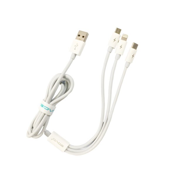 SOVO SC-301 High Quality 3.4A Fast Charge 3-In-1 USB Cable - Image 2