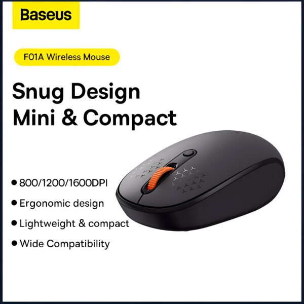 Baseus F01A Compact Silent Click Comfortable Design Wireless Mouse with Adjustable DPI - Image 4