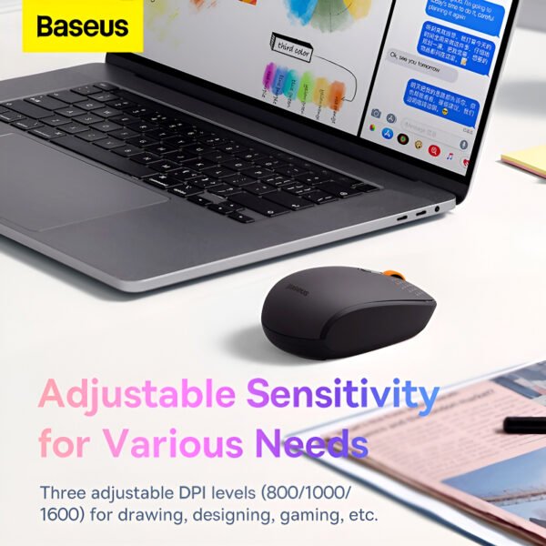 Baseus F01A Compact Silent Click Comfortable Design Wireless Mouse with Adjustable DPI - Image 7