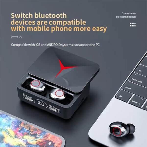 M90 Pro TWS Touch Control Wireless Bluetooth Earbuds With LED Display & Power Bank - Image 6
