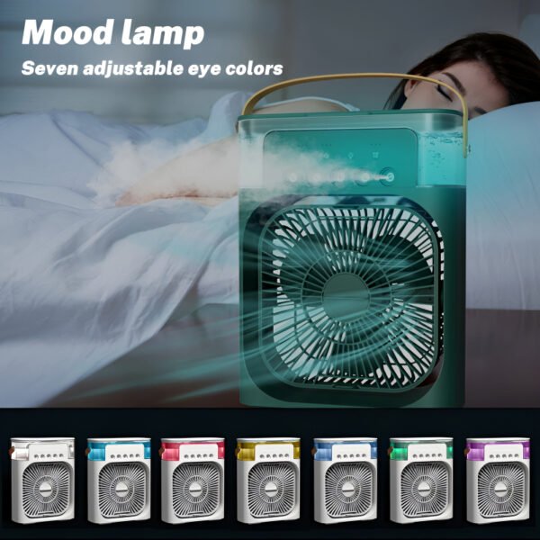 4-In-1 Multi-Functional Portable Air Humidifier Cooling USB Fan With 7-Color Night Light - Image 8