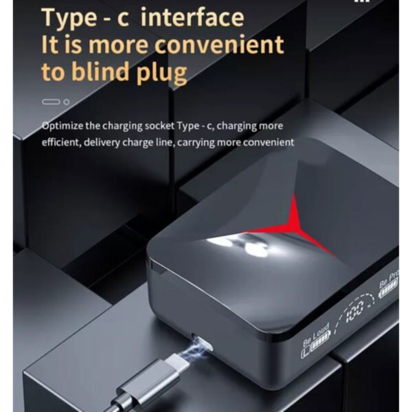 M90 Pro TWS Touch Control Wireless Bluetooth Earbuds With LED Display & Power Bank - Image 2