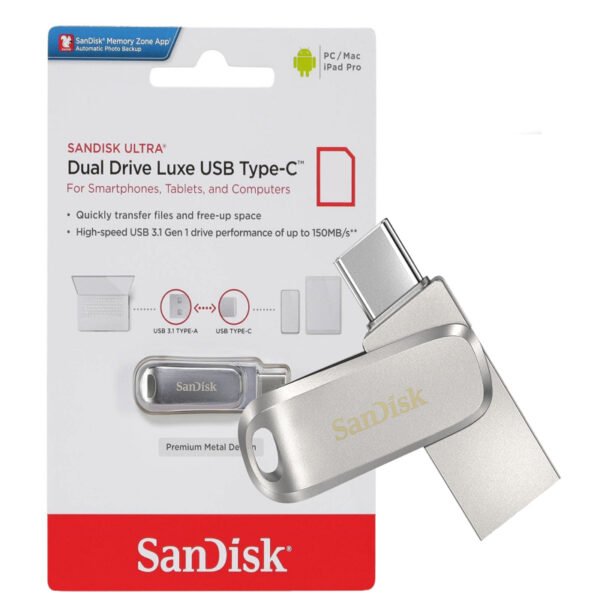 SanDisk Ultra Dual Drive Luxe USB 3.1 USB Gen 1 Type-C 32GB/64GB Flash Disk - Image 9