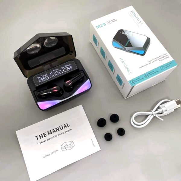 M28 Bluetooth 5.1 Touch Control Gaming Headset With Microphone And LED Display - Image 3