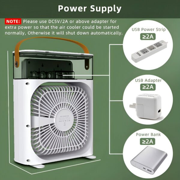 4-In-1 Multi-Functional Portable Air Humidifier Cooling USB Fan With 7-Color Night Light - Image 4