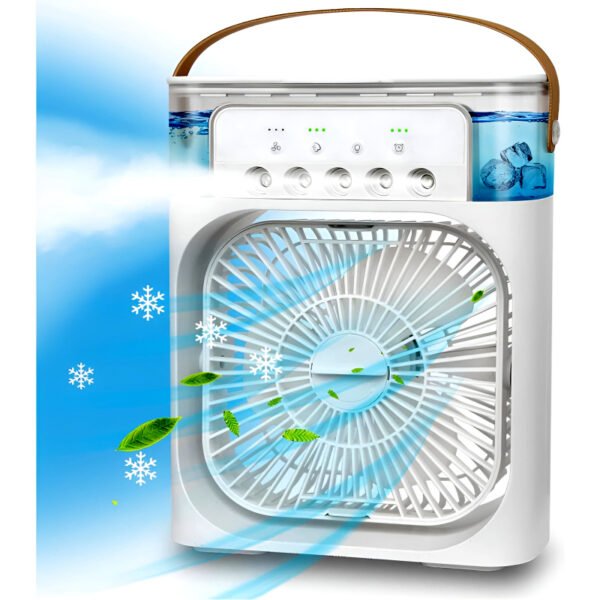 4-In-1 Multi-Functional Portable Air Humidifier Cooling USB Fan With 7-Color Night Light - Image 5