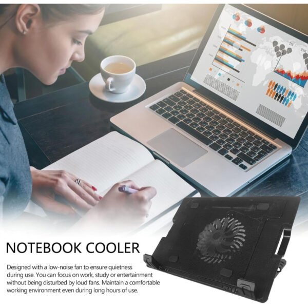 Slim And Portable USB Powered Laptop Cooling Pad With Adjustable Height, Ergonomic Design, And Advanced Airflow Technology - Image 11