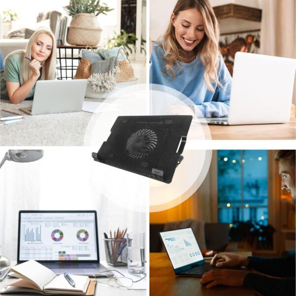 Slim And Portable USB Powered Laptop Cooling Pad With Adjustable Height, Ergonomic Design, And Advanced Airflow Technology - Image 2
