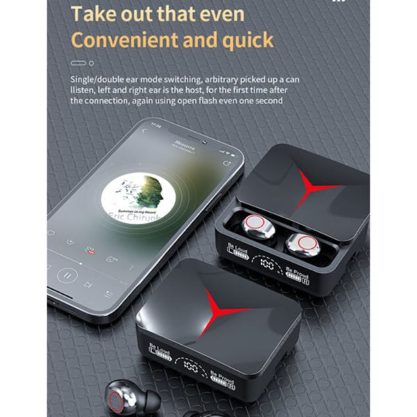 M90 Pro TWS Touch Control Wireless Bluetooth Earbuds With LED Display & Power Bank - Image 4