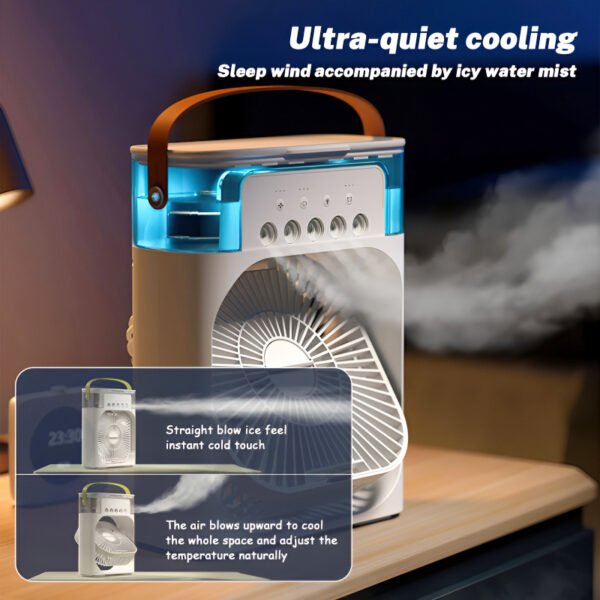 4-In-1 Multi-Functional Portable Air Humidifier Cooling USB Fan With 7-Color Night Light - Image 7