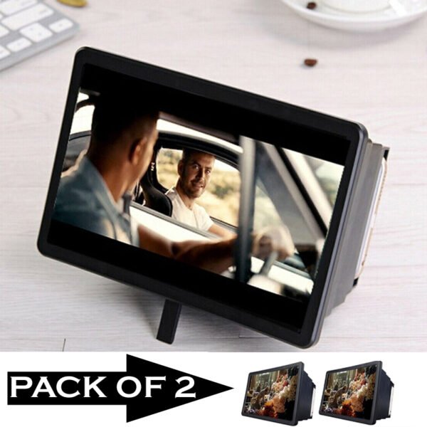 Pack Of 2 Portable 3D Video Enlarge Smartphone Screen Magnifiers