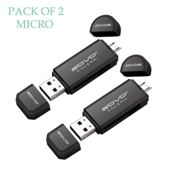Pack Of 2 SOVO 2 In 1 OTG Card Reader MICRO And TYPE C - Image 2