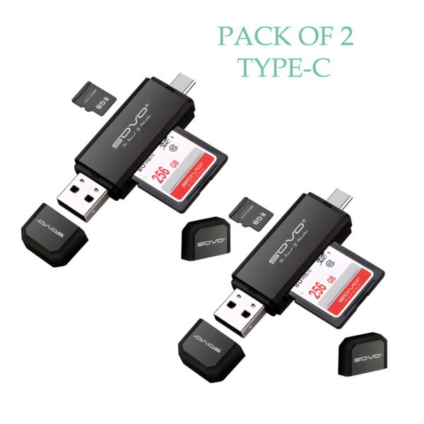 Pack Of 2 SOVO 2 In 1 OTG Card Reader MICRO And TYPE C - Image 3