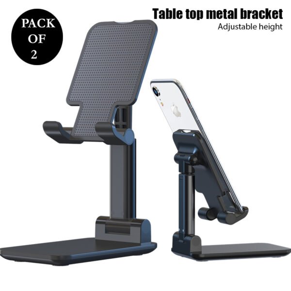 Pack Of 2 Portable Desktop Folding Lifting Bracket Mobile Phone Stand Desk Mounts For Phones - Image 9