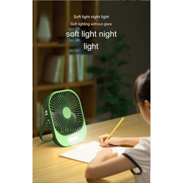 Wireless Portable Mini Brushless Fan with Super Large Wind Power, 3-Speed Setting, and LED Torch Light - Image 2