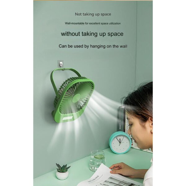Wireless Portable Mini Brushless Fan with Super Large Wind Power, 3-Speed Setting, and LED Torch Light - Image 5