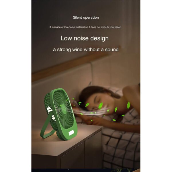 Wireless Portable Mini Brushless Fan with Super Large Wind Power, 3-Speed Setting, and LED Torch Light - Image 7