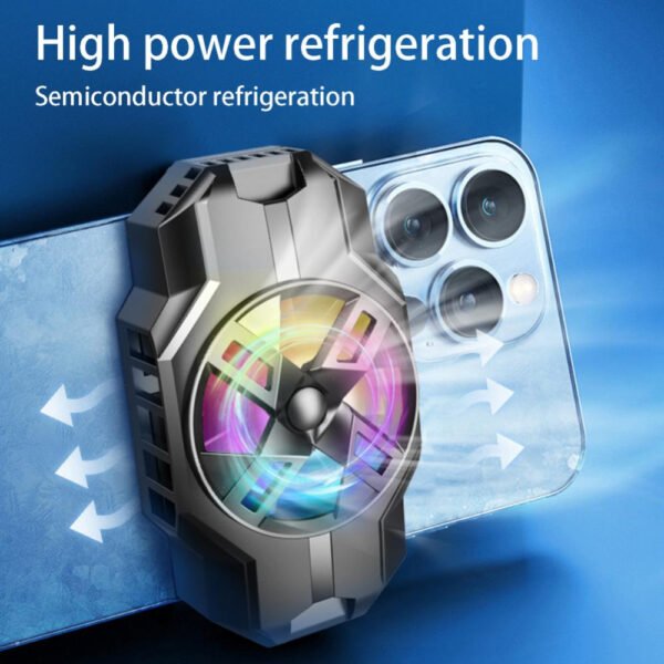 S3 Mobile Phone Radiator Strong Wind Low Noise Colorful Lights Non-Slip Fan - Image 7