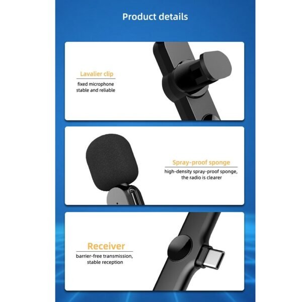 2.4G Lavalier Wireless Portable Microphone For Type C & iphone - Image 9