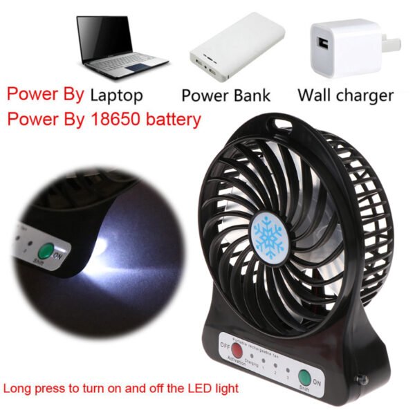 Portable Mini Multi-Functional USB Rechargeable Fan - Image 6