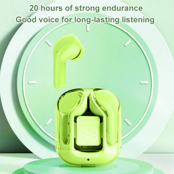 Bluetooth Compatible 5.3 LED Power Digital Display Stereo Sound Transparent Wireless Earbuds - Image 4