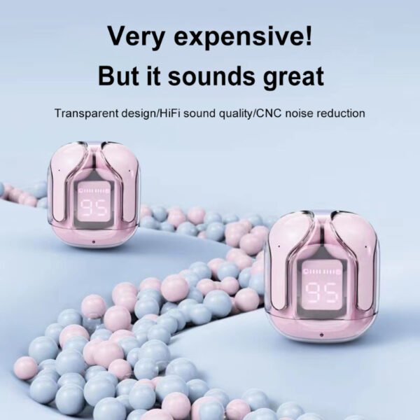 Bluetooth Compatible 5.3 LED Power Digital Display Stereo Sound Transparent Wireless Earbuds - Image 8