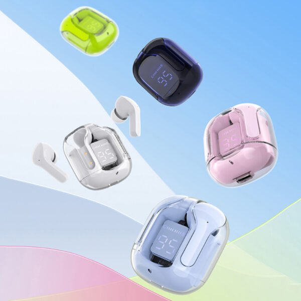 Bluetooth Compatible 5.3 LED Power Digital Display Stereo Sound Transparent Wireless Earbuds - Image 13