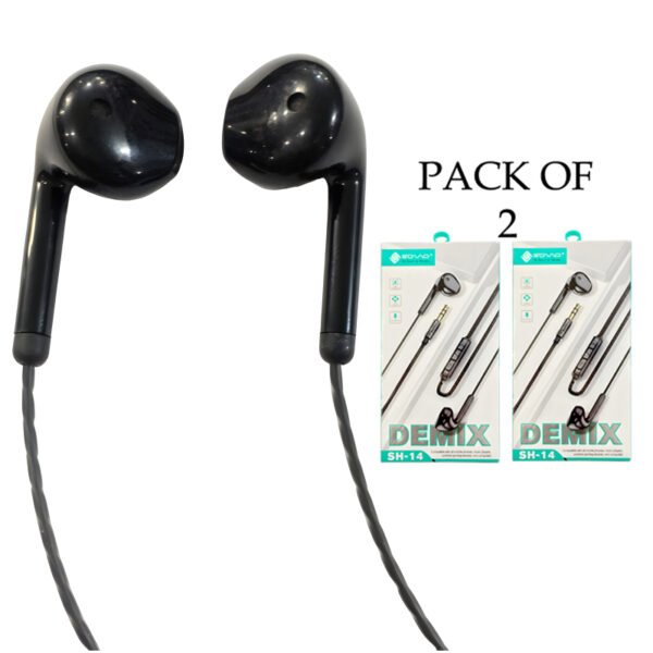 Pack Of 2 SOVO SH-14 DEMIX Stereo Sound Handsfree - Image 10