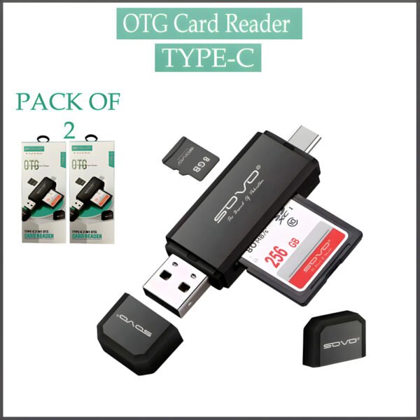 Pack Of 2 SOVO 2 In 1 OTG Card Reader MICRO And TYPE C