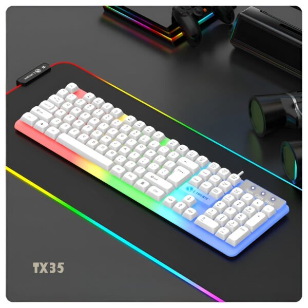 TX35 Limeide RGB Suspension Backlit Lightweight Luminous Wired Gaming Keyboard - Image 2