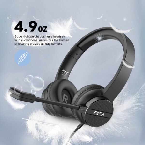 EKSA H12 3.5mm Stereo Wired Headset With Microphone For Call Center And Gaming - Image 3