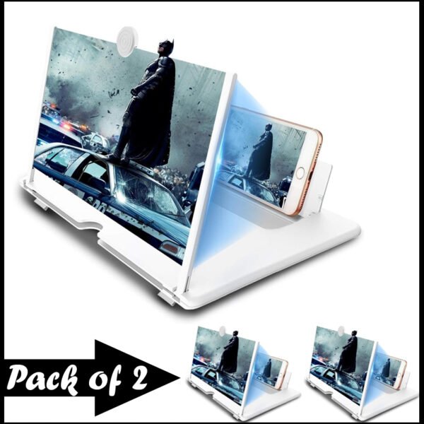 Pack Of 2 Foldable 3D Screen Magnifier Holder Stands For Mobile Phones