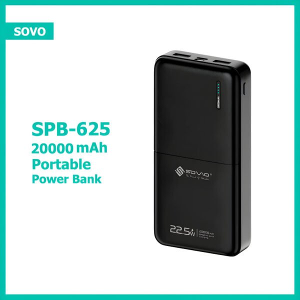 SOVO SPB-625 Refuel 20000mAh Portable Power Bank With PD (22.5W) Fast Charging - Image 3
