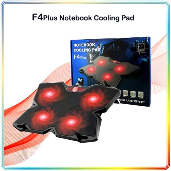 F4 Plus Notebook Cooling Pad Ultimate Cooling Power With Silent Operation And Vibrant LED Effects - Image 5