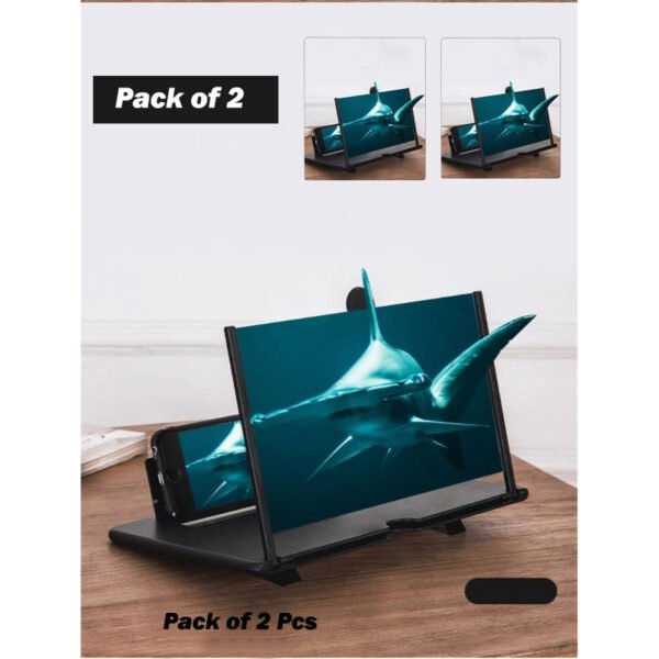 Pack Of 2 Foldable 3D Screen Magnifier Holder Stands For Mobile Phones - Image 2